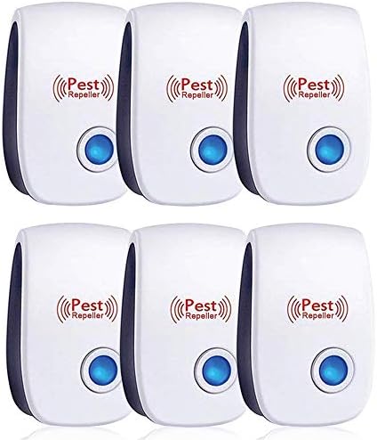 Ultrasonic Pest Repeller 6 Pack,Pest Repellent Ultrasonic Plug in Mouse Repellent,Mice Repellent Plug-Ins,Mosquito Repellent Indoors,Pest Defense for Insect, Spider,Ant,Cockroach,Rodent Repellent