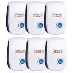 Antizanzare Ultrasuoni 6 Pack, Repellente Anti Zanzare Ultrasuoni Interno Dispositivo, Repellente per Insetti di Ratto, Antizanzare per Anti Zanzare, Roditori, Ragni, Formiche