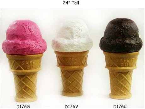 Fantazia D176S 24 H Giant Scoop Ice Cream Cone Coin Bank - Strawberry by Fantazia Company