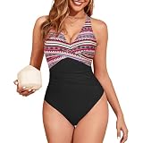 Zando Women's Bathing Suit Tummy Control Full Coverage One P...