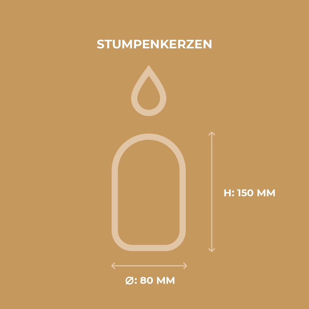 Horeca Candles - Stumpenkerzen - Elfenbein - Ø 8 x 15 cm - 16er Set Blockkerzen - Lange Brenndauer 60 Stunden - Ohne Duft - Kerzen für Haushalt, Feiern und Gastronomie