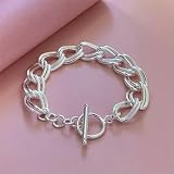 Bracciale con Ciondolo in Argento 925, da Donna, da Uomo, Gioiello alla Moda, Regalo, Stile 60-4#