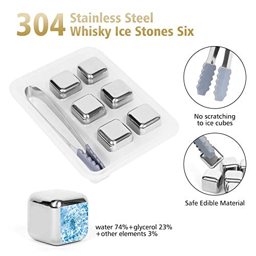 Gifts For Men, Six Whiskey Stones Set, Reusable Ice Cube For Drinking, Tools Gifts For Dad Boyfriend Husband, Cool Gadgets For Whisky Lovers, Anniversary Birthday Him Gift Ideas #TOP2