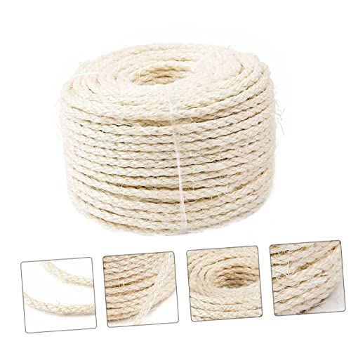 FUOYLOO 1 Unidade Barbante Vintage Decorações Brancas Arranhador De Gato Corda De Fio Natural Tapete