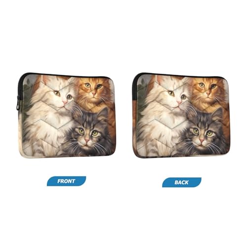 Funda para portátil 13-14" impermeable con gatos miniatura 2