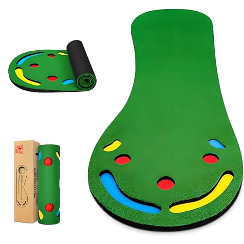 Alfombra De Putting De Golf, Almohadilla Práctica De Putting De Golf con Alfombra Antideslizante Pve, 90 * 274 Cm, Diseño De Pendiente Natural De 3 Cm, Superficie Verde De 90 Cm, Alfombra De Césped