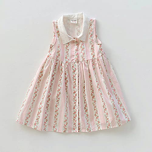 Vestido de convidada de casamento infantil para meninas, vestido de verão sem mangas, estampa floral