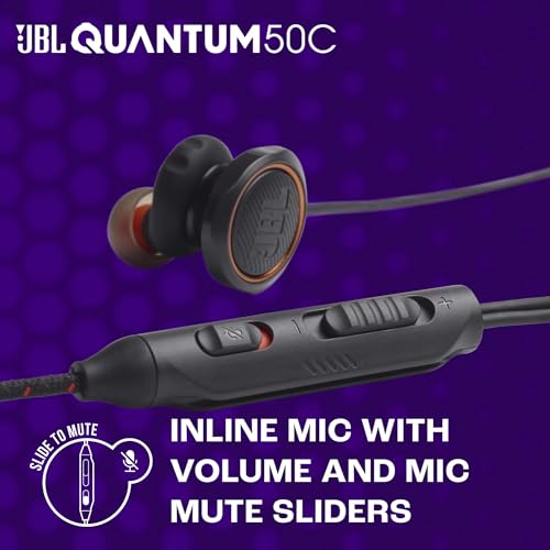 Quantum 50C, Cuffie da Gaming In-Ear con Filo e Adattatore USB-C, QuantumSURROUND, Compatibilità Multi-Platform, Microfono Voice-Focus, Cursore Volume e Opzione Mute, Nero - Cuffia gaming - Immagine 4