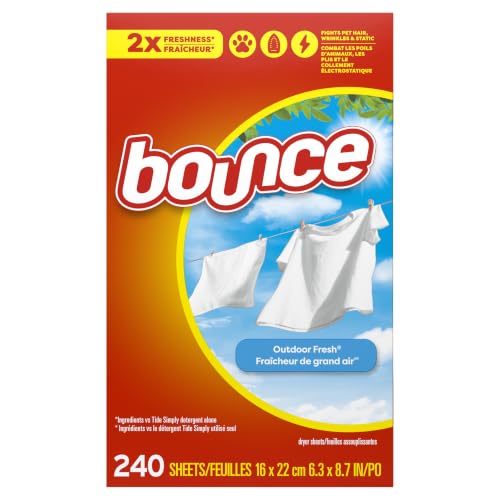 Bounce Fabric Softener Sheets, Outdoor Fresh Scent, 240 Count