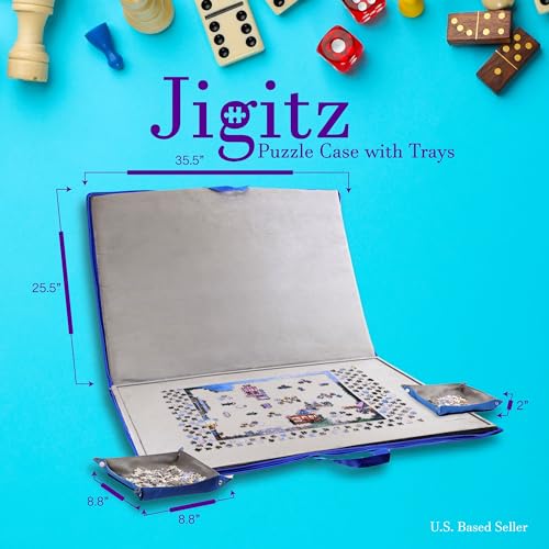 Jigsaw Puzzle Case – 1500 Piece Puzzle Table Tray Portable Puzzle Non Slip Storage Case with Handles and Sorting Trays