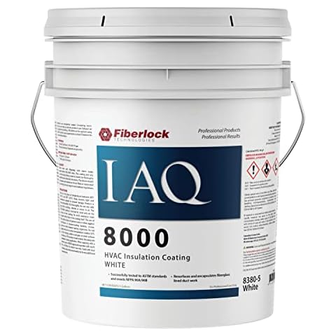 Fiberlock IAQ 8000 HVAC Insulation Coating - 5 Gallon White Cover