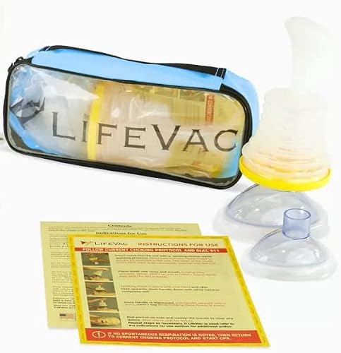 LifeVac Blue Travel Kit - Choking Rescue Device, Portable Suction Rescue Device First Aid Kit for Kids and Adults, Portable Airway Suction Device for Children and Adults