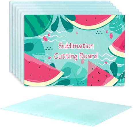 6Pack Sublimation Glass Cutting Board Blanks, Textured Tempered Glass Chopping Boards for Kitchen, Anti Slip Cutting Boards Heat Resistant Glass Plate Chopping Board for Kitchen DIY Heat Press Machine