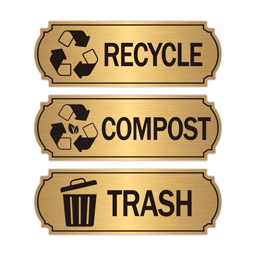 LUHIMO Gold Compost And Recycling Stickers