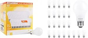Sylvania LED A19 Light Bulbs (60W eq) 8.5W Frosted Soft White 24 Pack