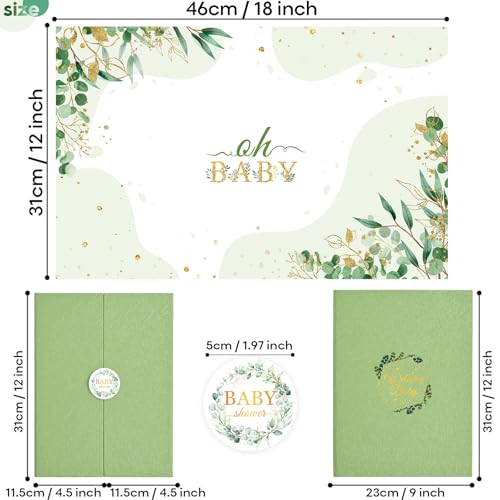 Image of Baby Shower Party Decorations Boys Sage Green Baby Shower Guest Book to Sign in Guestbooks Safari Oh Baby Alternative Signature Memory Book Gifts for Girls Creative Sign Card Board Keepsake Decor