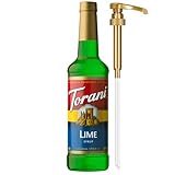 Torani Lime Syrup for Drinks, Flavoring for Iced Tea, Limeade, and Sodas, Pump Included, 25.4 Oz