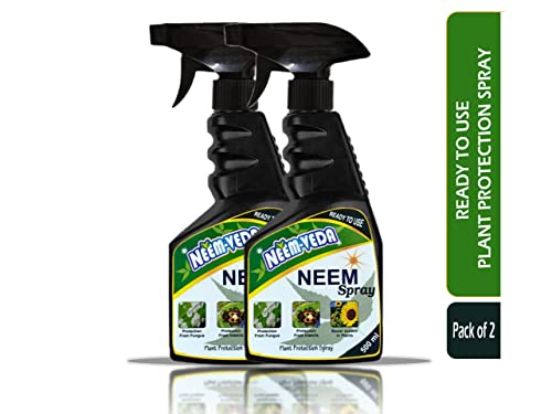 Neem-Veda Neem Oil Spray for Plants Insects 500ml | Organic, Natural neem spray | Remove mealy bugs, plant fungus, plants insects | Plant pest control-2 Units