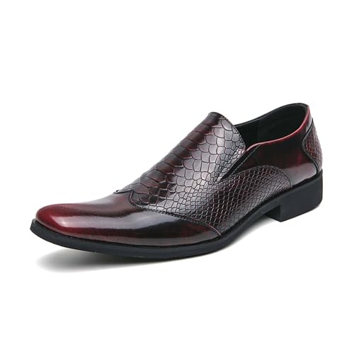 Oxfords Men's Patent Leather Formal Business Shoes Fashion Pointed Toe Loafers Non-Slip Office Wedding Prom Nightclub Uniform Dress Derby Shoes