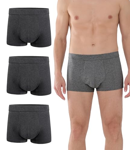Sous-vêtement d'incontinence IRISMORII pour hommes réutilisable imperméable, 3 pcs gris foncé, M