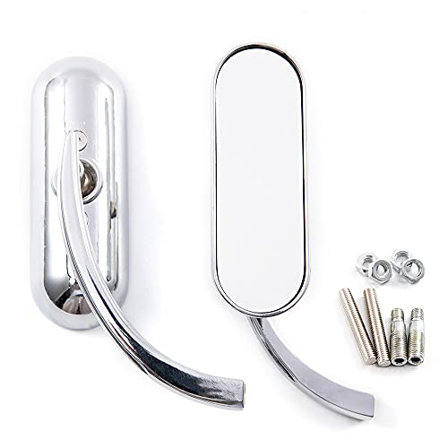 Espejo retrovisor ovalado para motocicleta, con tornillos de 8 mm y 10 mm, cromado, estilo retro, apto para Touring Cafe Racer Roller Cruiser Sportster XL883 1200 48 72 Cover