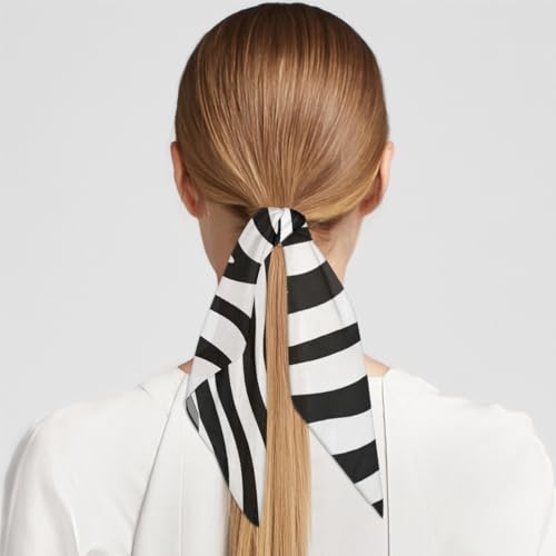 Women's Square Silk Scarf Bandana - 23.6x23.6 Inch Head Scarf, Polyester with White Daisy Print4