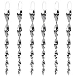 KOKMEYA Bird Scare Rods Silver Hanging Plastic Bird Deterrent Device, Wind Driven Rotation Reflective Scare Rods to Keep Birds Away from House Windows Outdoor Garden Yard 6Pcs
