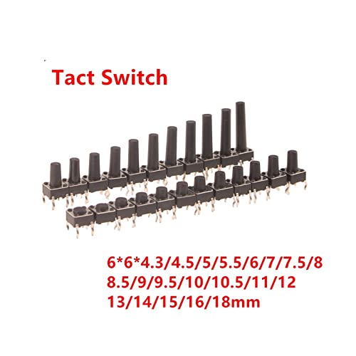 Microinterruptor 6x6mm de botón pulsador DIP de 4 pines para placas PCB 3