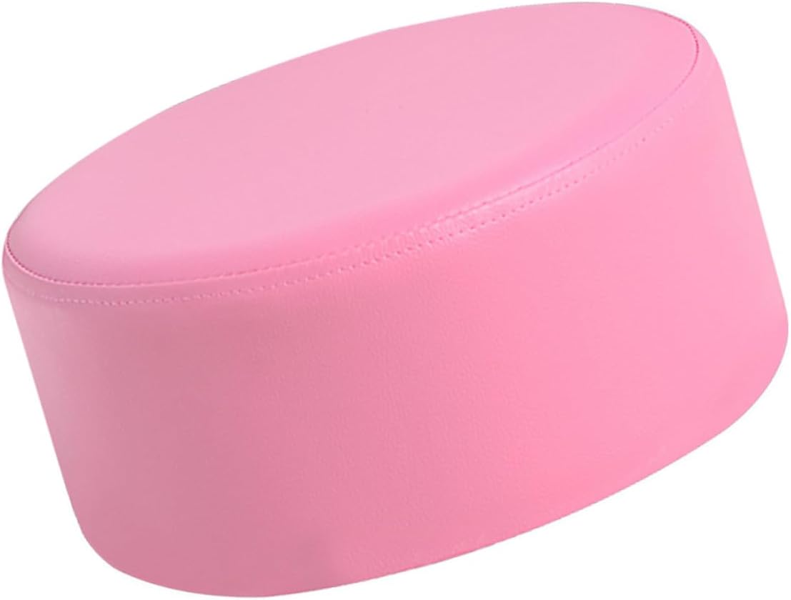 ’s Small Round Stool, 28x28x13cm Pink Leather Art Seat, Anti-Slip Portable Footstool, Household Step Stool for Bathroom and Shoe Changing