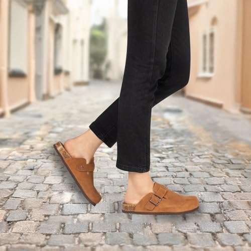 Image of EMMA NEW YORK Womens Clogs Mules Slip-On for Women with Arch Support Cork Footbed Potato Shoes