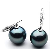 ❤ TOP quality: 100% pure 925 sterling silver pearl drop earrings, white nature freshwater pearls / black pearl Without harmful ingredients, nickel-free, lead-free and cadmium-free, perfect choice for sensitive ears.
