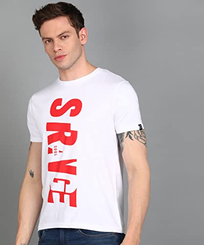 Image of Urbano Fashion Men's Graphic Printed Round Neck Half Sleeve Slim Fit Cotton T-Shirt