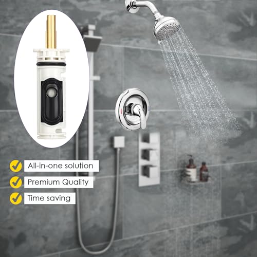 Image of Shower Cartridge Replacement for 1222 with Cartridge Puller and Updated Metal Handle Adapter, One Handle Bathtub Faucet Rebuild Kit, Compatible with Posi Temp Tub and Shower Faucet
