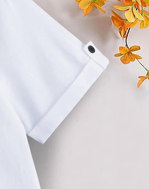 Image of Kids Shirt Cotton Blend Solid Short Sleeve Shirt for Boys | Comfortable & Breathable Casual