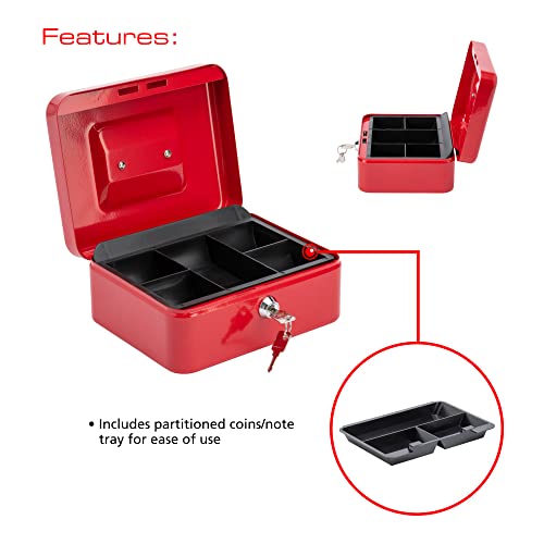 Burg-Wächter CB02R Money 5020 20,3 cm Geldkassette, rot, 20 cm