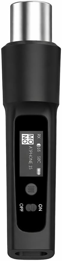 Wireless XLR Bluetooth Receiver, High-Fidelity Audio Adapter for PA Speakers, Mixers & Live Sound, OLED Display, 14H Battery