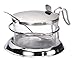 TableCraft 6-Ounce Glass Base Condiment Holder With Stainless Steel Lid And Spoon