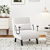 【Convertible 4 en 1】Ce fauteuil convertible peut être converti en chauffeuse, en canapé-lit, en chaise longue ou en lit simple. Le fauteuil pliable s’adapte aux petits espaces et offre un espace de repos supplémentaire.