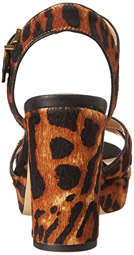 Lauren Ralph Lauren Women's Buckle Ankle Strap Heeled Sandal, Leopard, 8 #TOP2