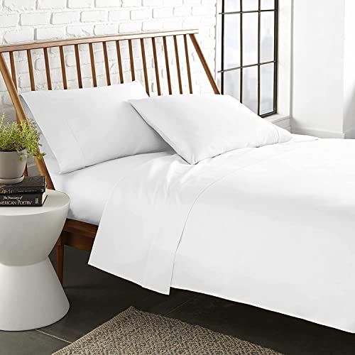 Laxlinen Twin Xl Size Bed Sheets Set- 4 Pcs- Extra Deep Fits Up To 18-21 Inch Pocket Fully Elasticized Egyptian Cotton Sheets Long Staple Bedding Sets (White Solid, Twin Xl) #TOP22
