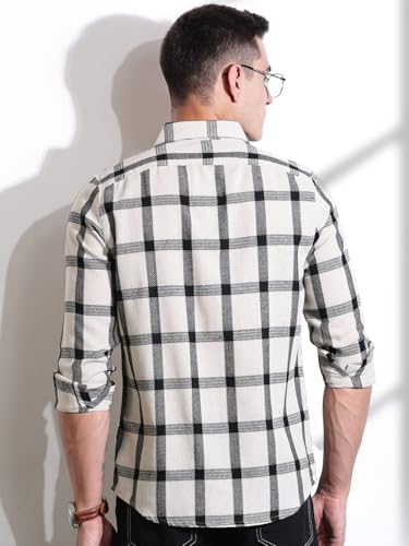 Image of Thomas Scott Men's | Checks | Full Sleeve | Slim Fit | 100% Cotton | Spread Collar | Casual Shirt