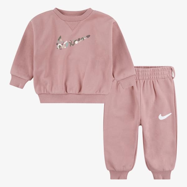 NIKE Sportswear Infant Girls Primary Play Crew Set Rosa 12 Mesi