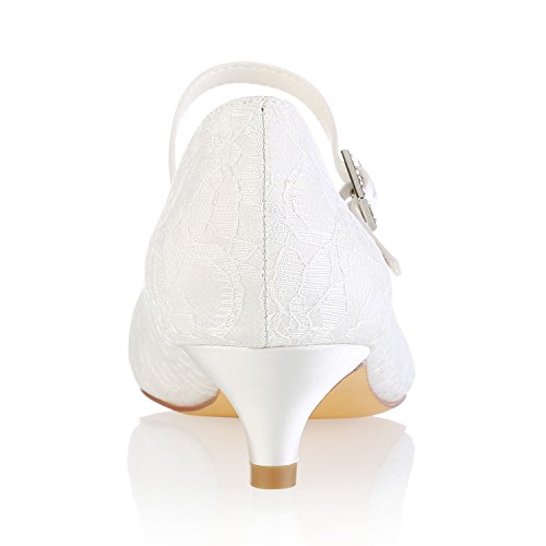 Emily Bridal Wedding Shoes Lace Wedding Shoes Round Toe Mary Jane Bridal Shoes Kitten Heel Mother Shoes4