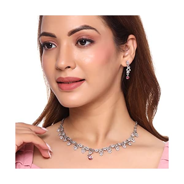 Yellow Chimes Jewellery Set for Women and Girls Crystal Bridal Jewellery Set for Wedding | Bridal Jewellery Set | Birthday Anniversary Gift for Girls & Women - Image 4