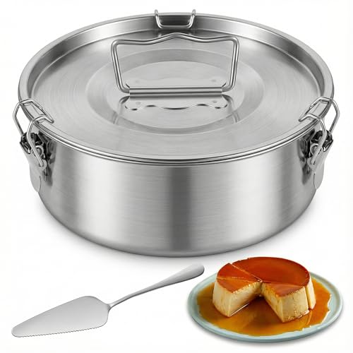 Myyaowl 304 Steel Flan Mold Flan Pan Baking Mold for Baking Pastry Cake - Send Goods From Local Warehous