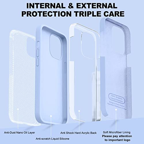Image of MIDOS Back Cover Compatible with iPhone 14 Liquid Silicone Case Full Protection Shock Proof Back Cover for iPhone 14 (Sky Blue)