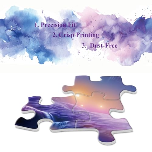 Puzzle de paisaje de cascada fantástica para adultos 1000 piezas, puzzle escénico de río y luna, naturaleza, arte de noche estrellada, puzzle desafiante como decoración del hogar miniatura 4