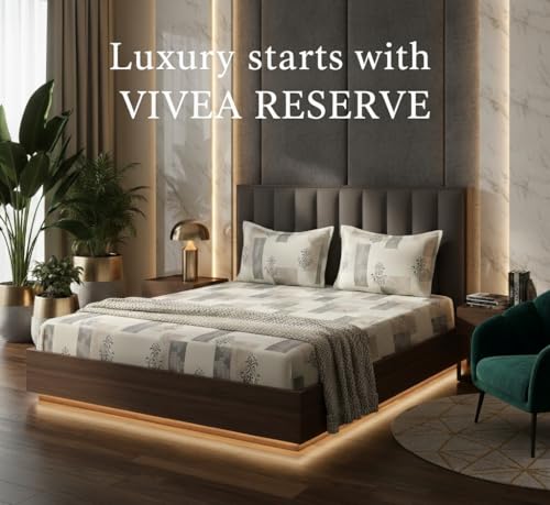 Image of 400 TC Cotton Feel Elastic Fitted Bedsheet King Size Double Bed Set || Includes 1 Elastic Bedsheet King Size Cotton & 2 Pillow Covers (78 x 72 Inches, Beige)