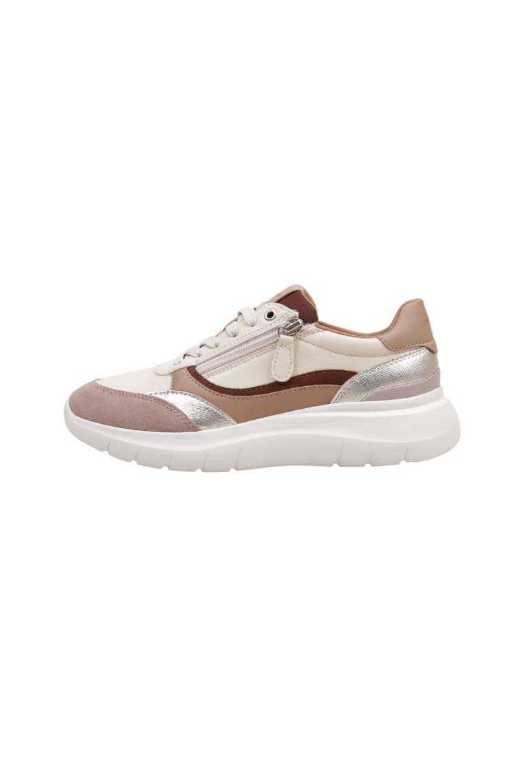 Geox D Plummery, Zapatillas Mujer, Beige, 36 EU