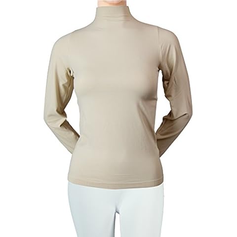 Red Bene Women's Seamless Long Sleeve Turtleneck Top, Plus-Size Beige Cover